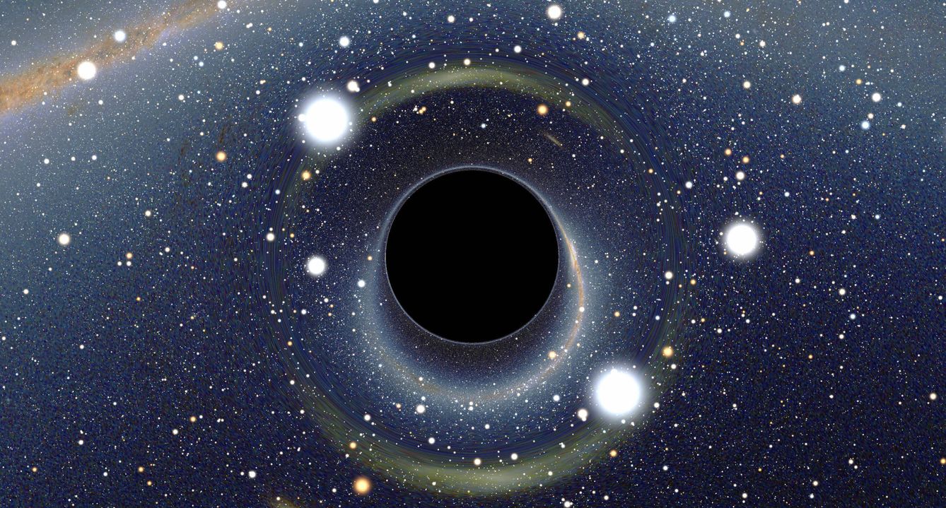 Imagen simulada de un agujero negro. (Imagen: Wikimedia Commons)