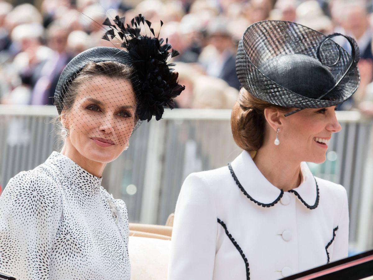 Foto: La reina Letizia y Kate Middleton, en Windsor. (Getty/Pool/Samir Hussein)