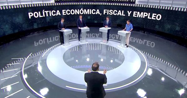 Foto: Los cuatro candidatos, durante el debate de TVE. (Reuters)