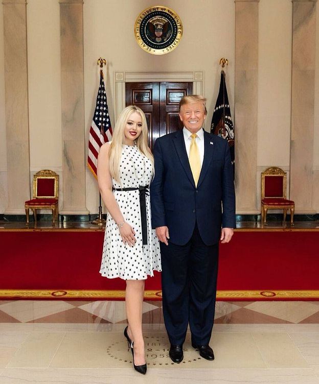 Foto: Donald y Tiffany Trump, en la Casa Blanca. (Redes)