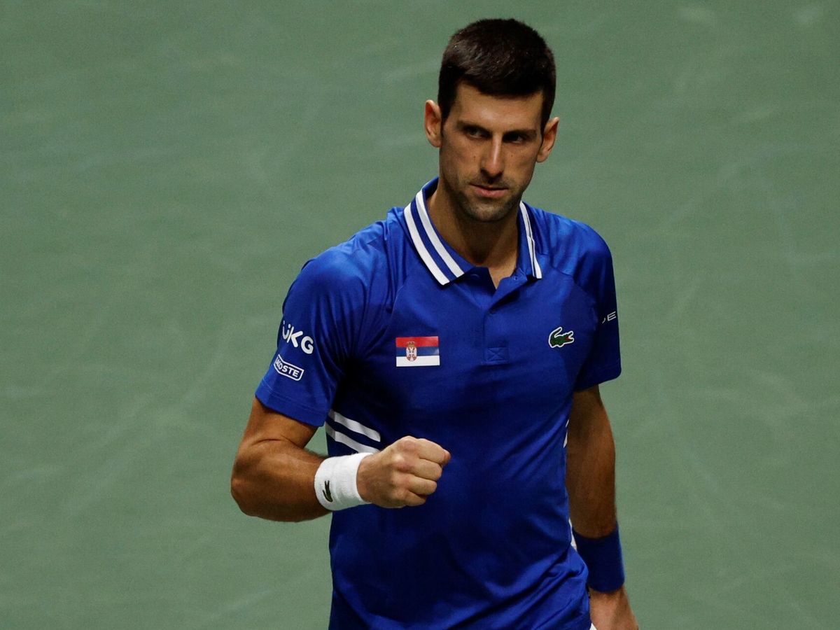 Foto: Novak Djokovic celebra una victoria en la Copa Davis. (EFE/Martín)