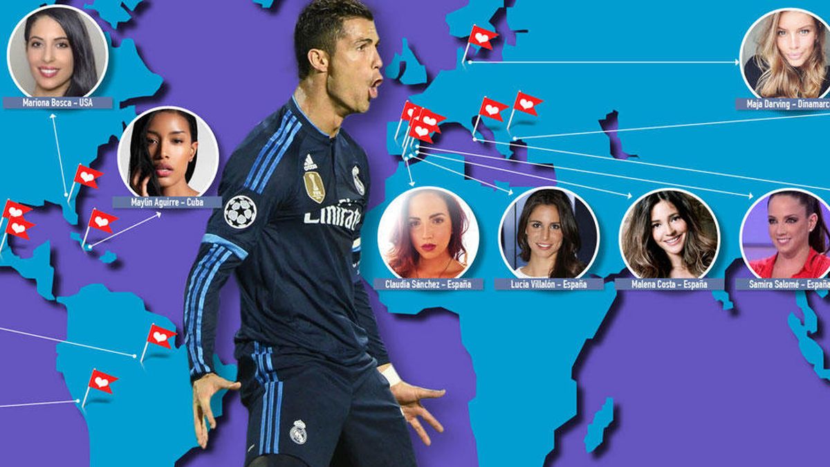 Cristiano Ronaldo y el mapamundi de sus conquistas: una novia en cada puerto