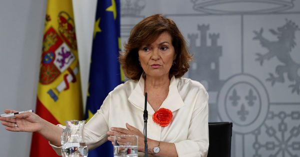 Foto: La vicepresidenta en funciones, Carmen Calvo, este 26 de julio en la Moncloa. (EFE)