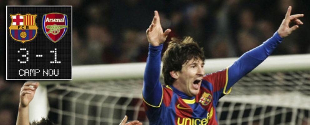 Foto: Messi vuelve a ser el héroe de la remontada ante el Arsenal y conduce al Barça a cuartos