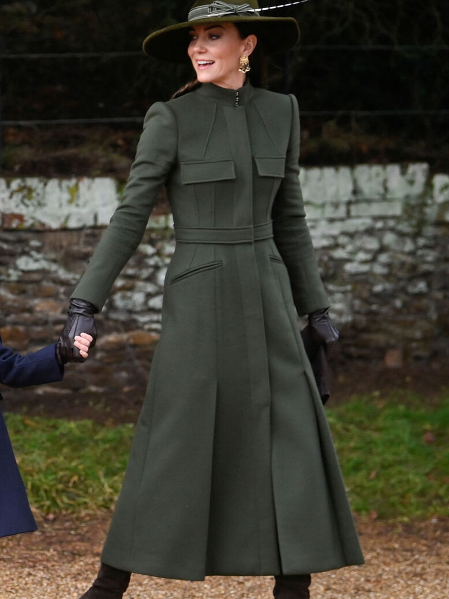 Kate Middleton saliendo de la misa de Navidad de la familia Windsor. (Toby Melville/Reuters)