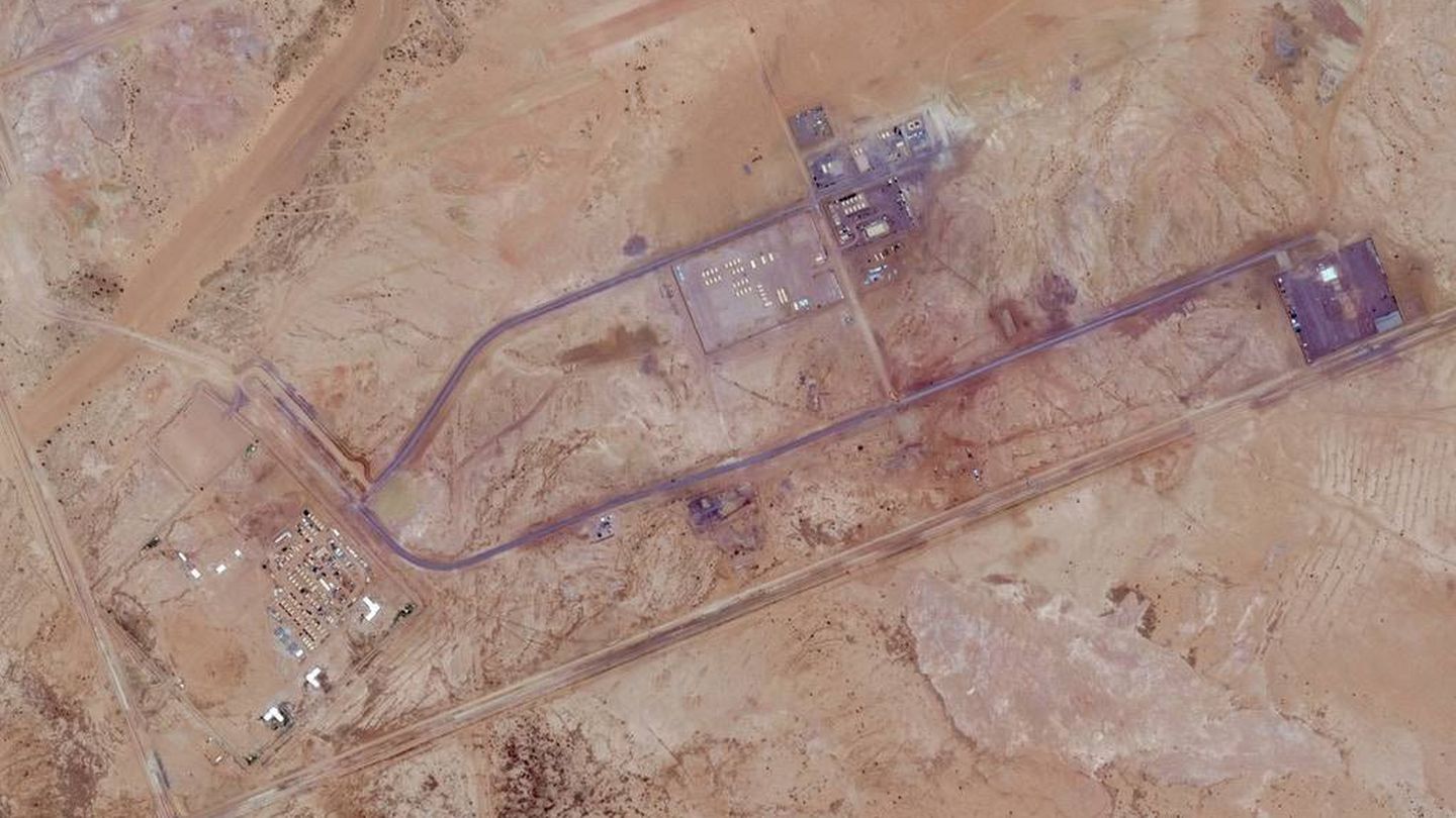 La base de drones en construcción, en junio de 2017. (Google Earth)