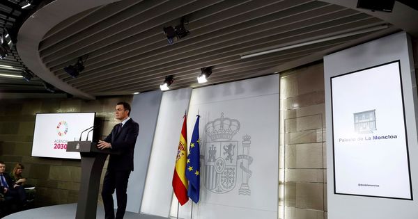 Foto: Pedro Sánchez, durante su declaración institucional en la Moncloa de este 4 de febrero. (EFE)