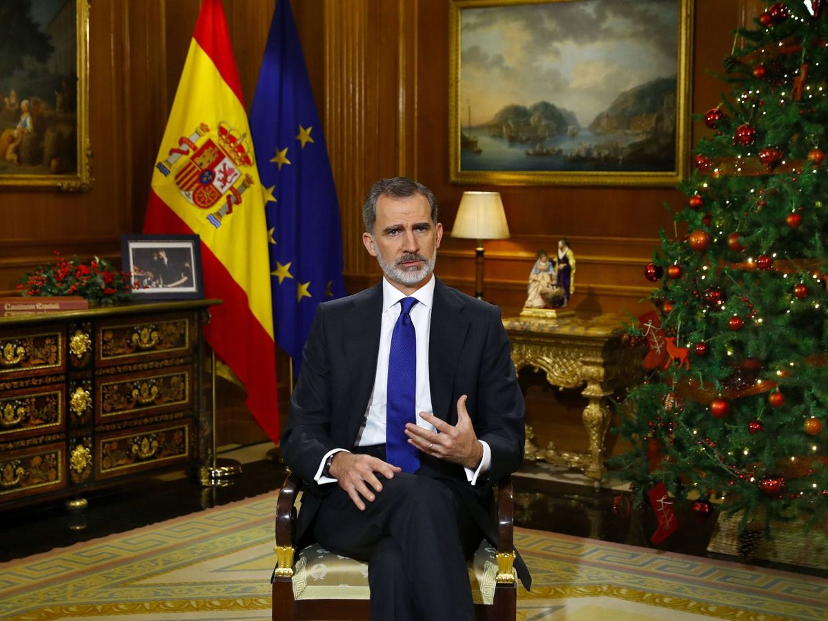 Foto: El Rey Felipe VI pronuncia su tradicional discurso de Nochebuena. (EFE)
