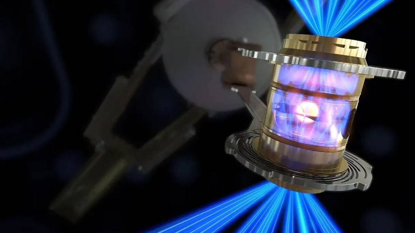 Los 192 rayos láser impactando en el objetivo de fusión de la National Ignition Facility. (LLNL)