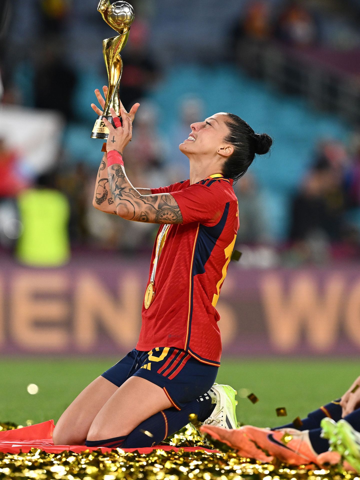 Jennifer Hermoso celebrando la victoria en el Mundial. (EFE/Dan Himbrechts)