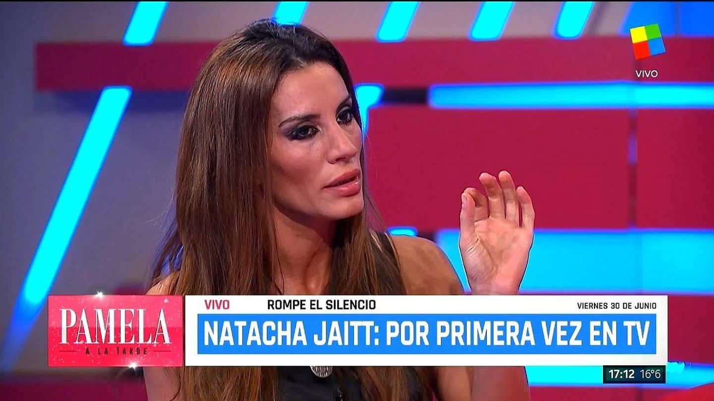 Natacha Jaitt, en un programa de televisión de Argentina