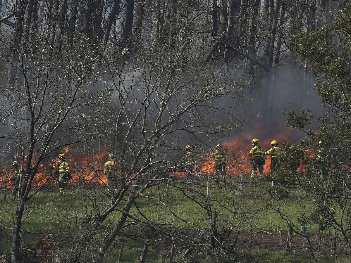 Foto: Incendio forestal en Navelgas. (EFE/Paco Paredes)