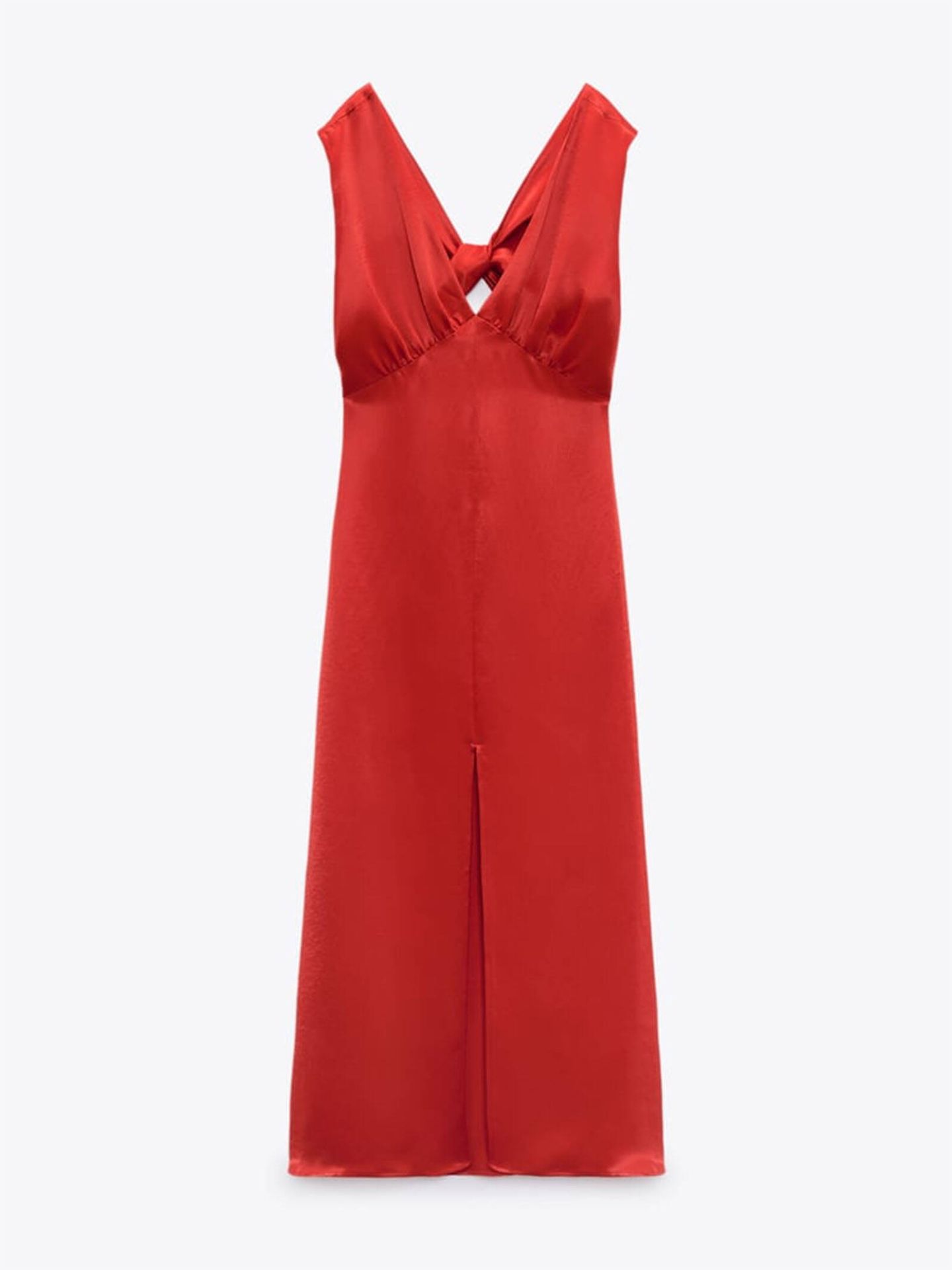 Un vestido rojo similar al de Isabel Díaz Ayuso. (Zara/Cortesía)