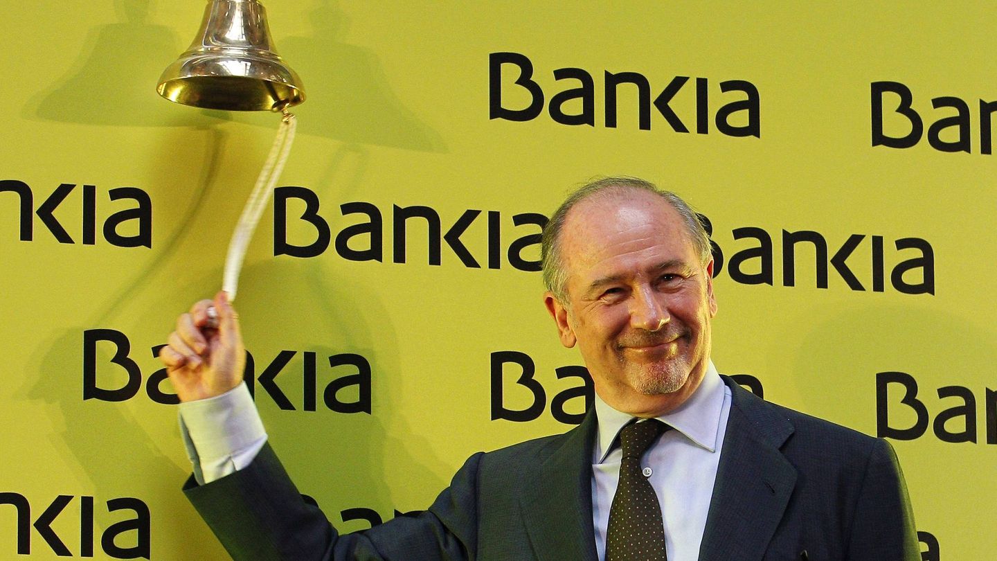 El expresidente de Bankia, Rodrigo Rato, en la salida a Bolsa. (Efe)