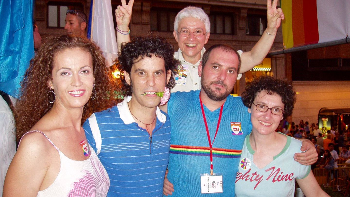 De izquierda a derecha, Carla Antonelli, Pedro Zerolo, Boti García, Miguel Ángel Fernández y Beatriz Gimeno 