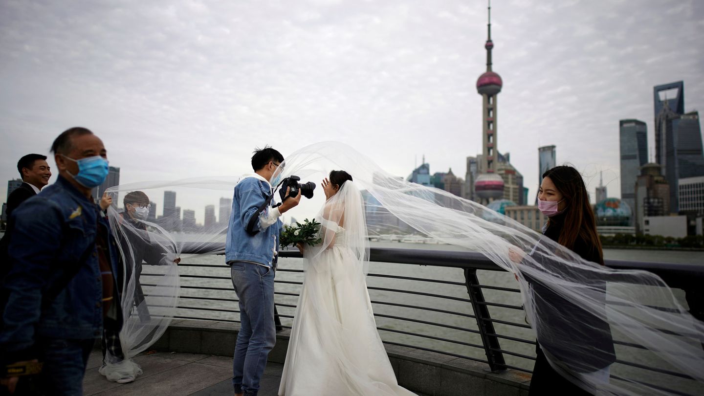 Una sesión de fotos en Shanghái, China. (Reuters)