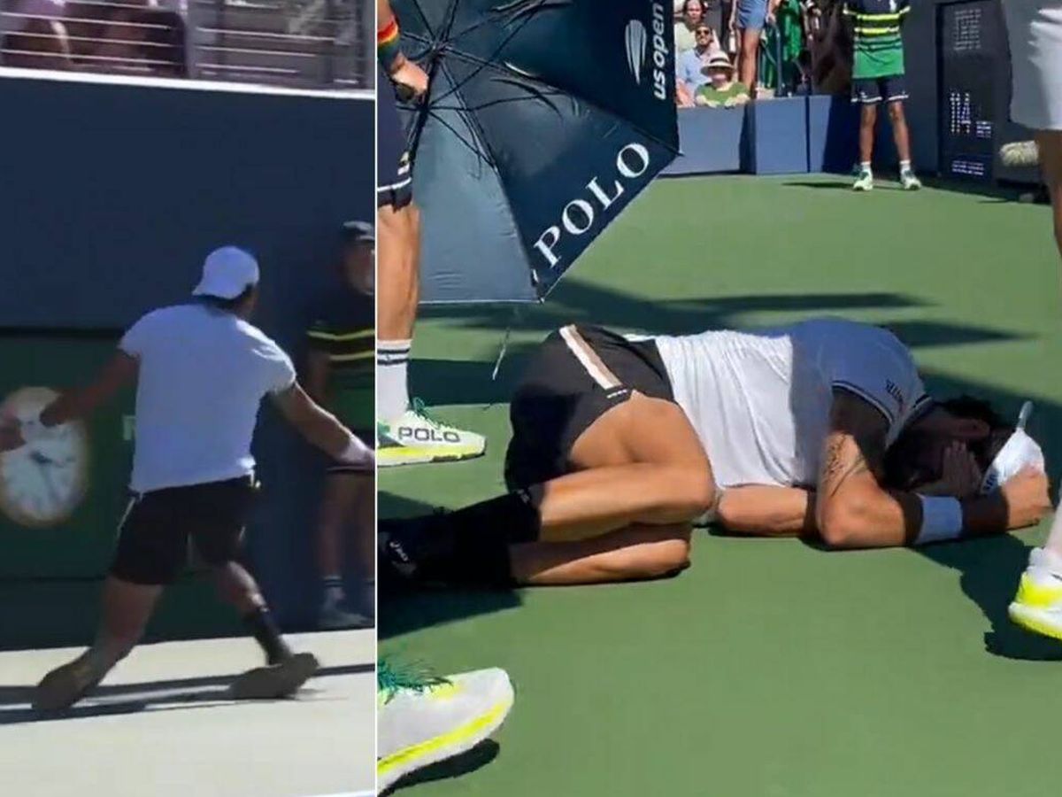 Foto: La dura lesión de Berrettini en el US Open 2023: salió en silla de ruedas tras retorcerse de dolor (Eurosport)