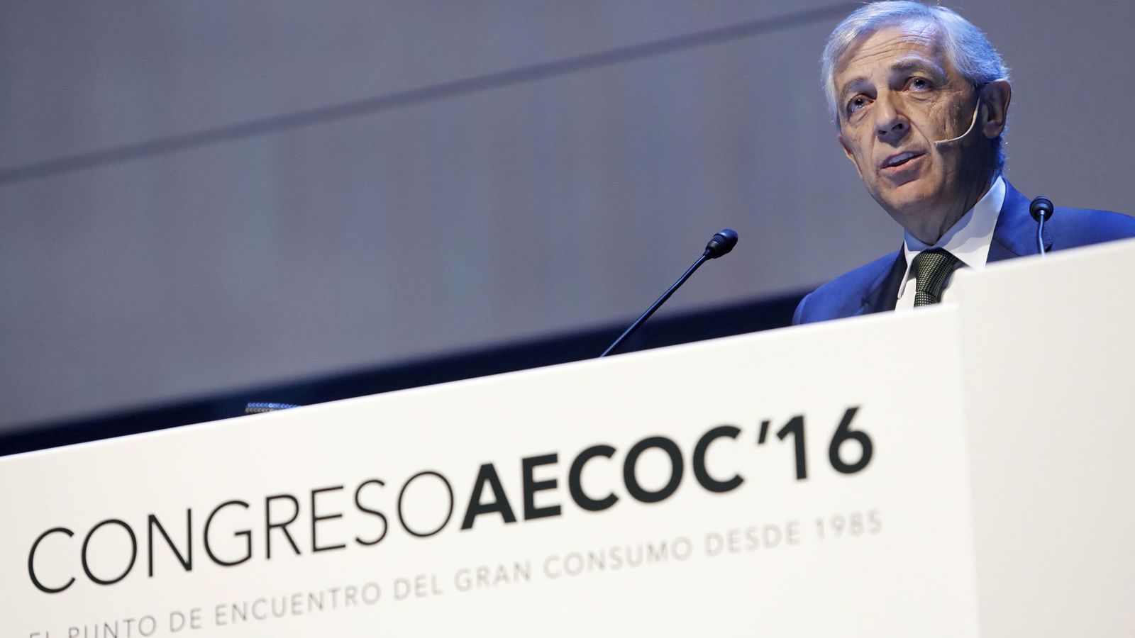 Foto: El presidente de AECOC, Javier Campo, durante su intervención ayer en el 31º Congreso de Gran Consumo de AECOC. (EFE)