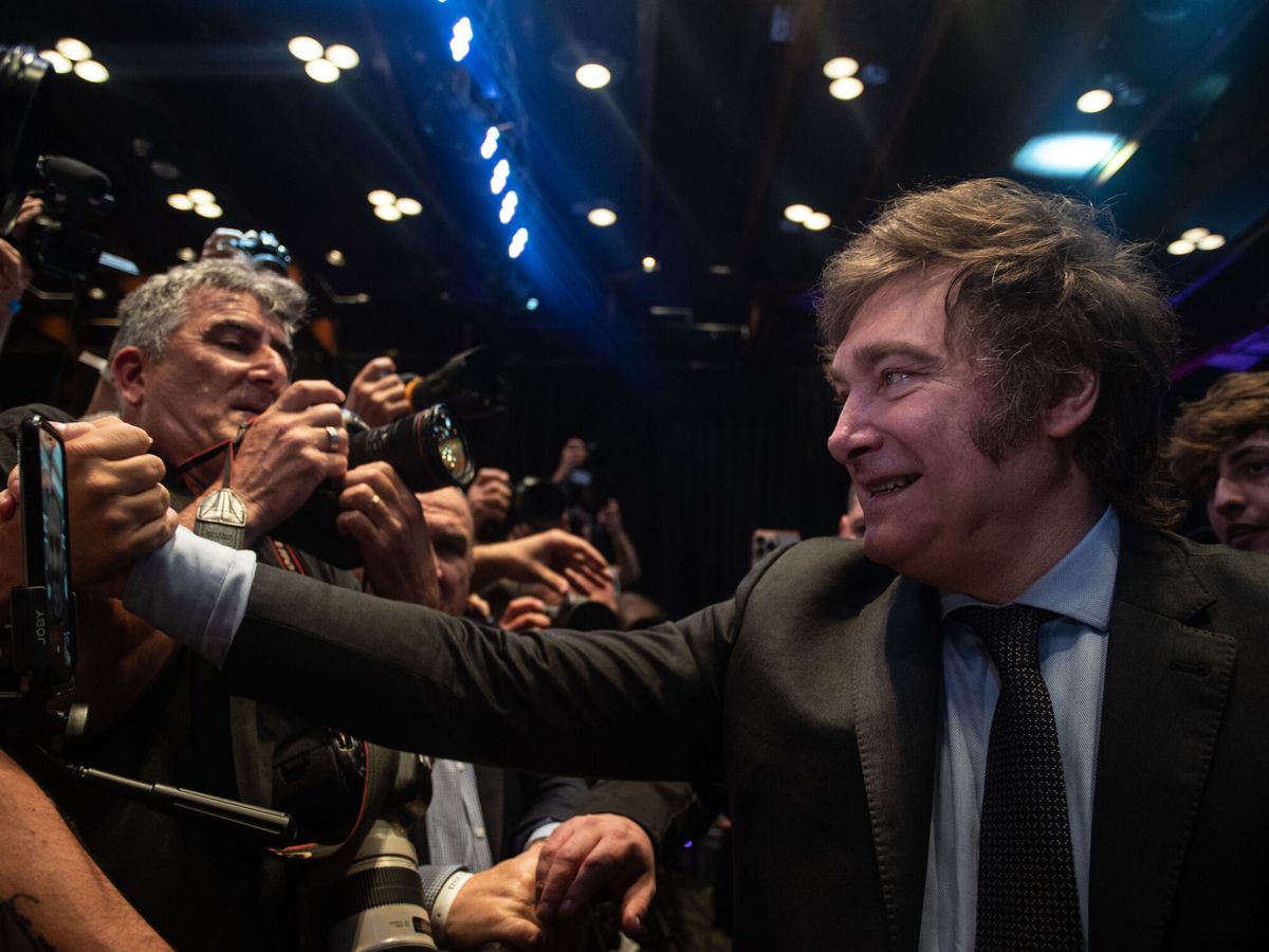 Foto: Javier Milei, tras el triunfo electoral en Argentina. (Europa Press/Camila Godoy)