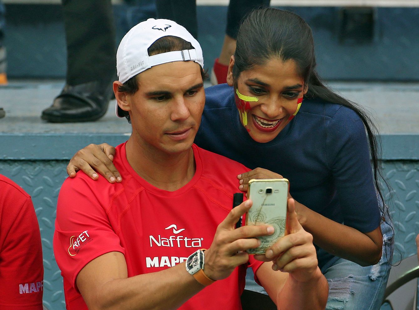 En la eliminatoria contra la India, Nadal solo jugó el dobles (Cathal McNaughton/Reuters)