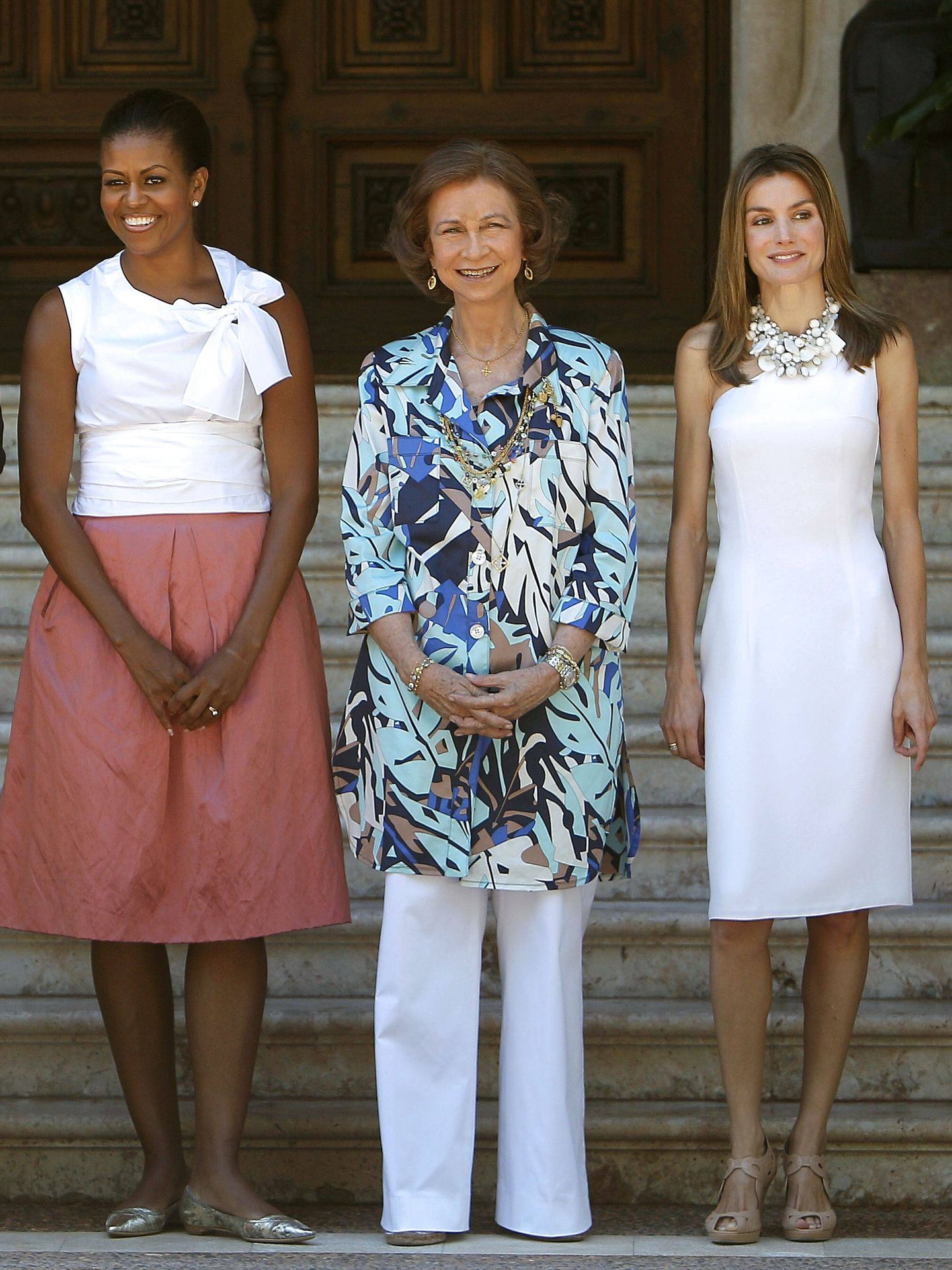La reina Sofía recibió en Marivent a Michelle Obama. (EFE)