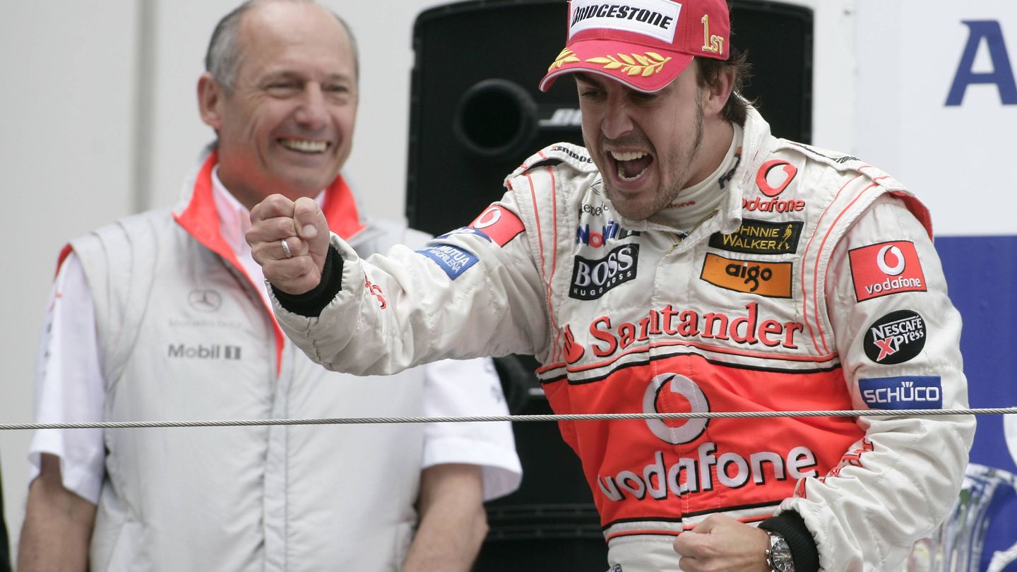 Fernando Alonso y Ron Dennis en su primera etapa juntos.