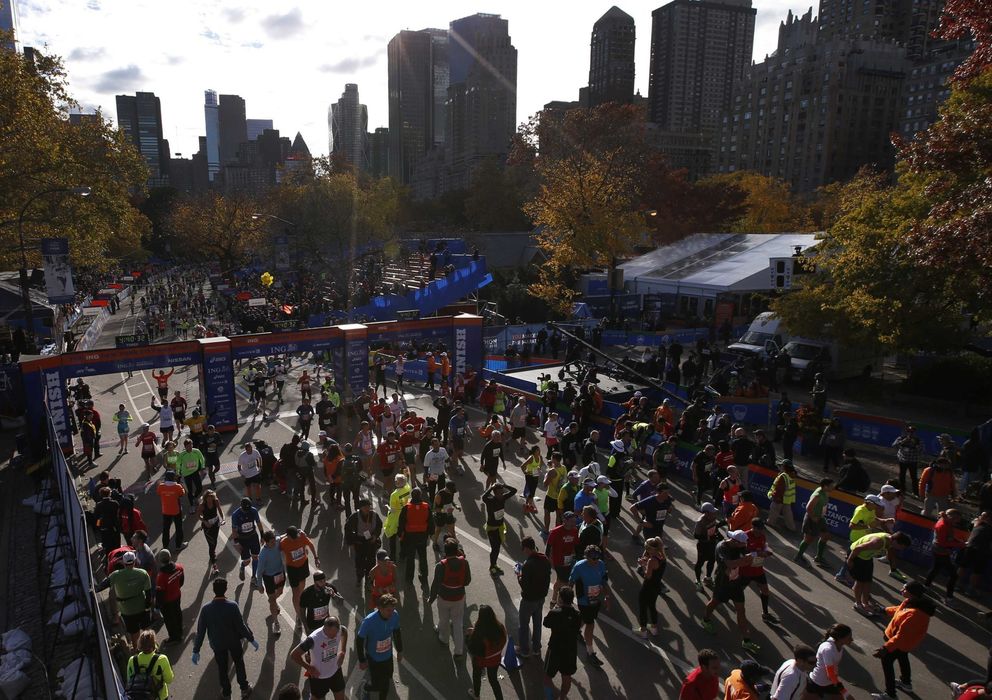 Foto: Imagen de la línea de meta del Maratón de Nueva York (Reuters).