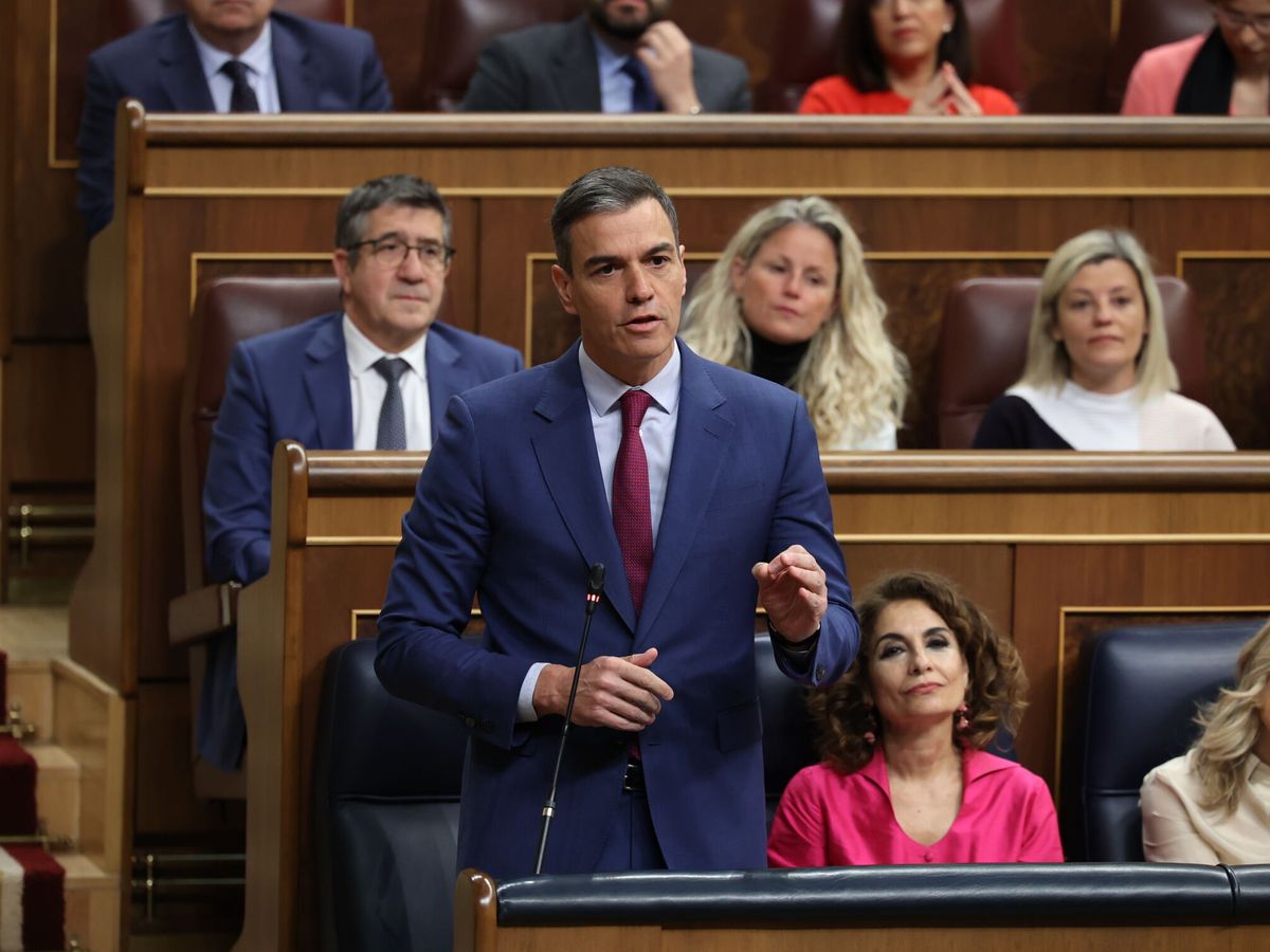Foto: El presidente del Gobierno, Pedro Sánchez, durante la sesión de control al Ejecutivo. (Jesús Hellín/Europa Press)