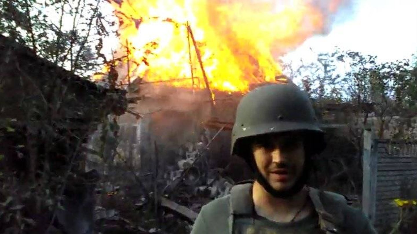 Captura de pantalla de uno de los vídeos de Sergei Munier durante su paso por el Donbás
