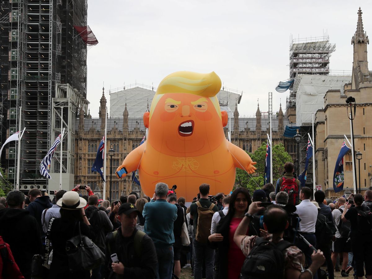 Foto: Un globo que muestra a Trump como un "bebé enfadado" en una protesta por la visita del mandatario a Londres el pasado junio. (Reuters)