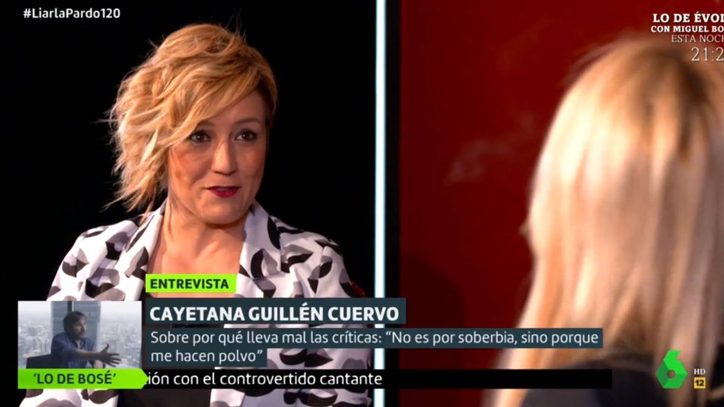 Cristina Pardo entrevistando a Guillén Cuervo. (La Sexta).