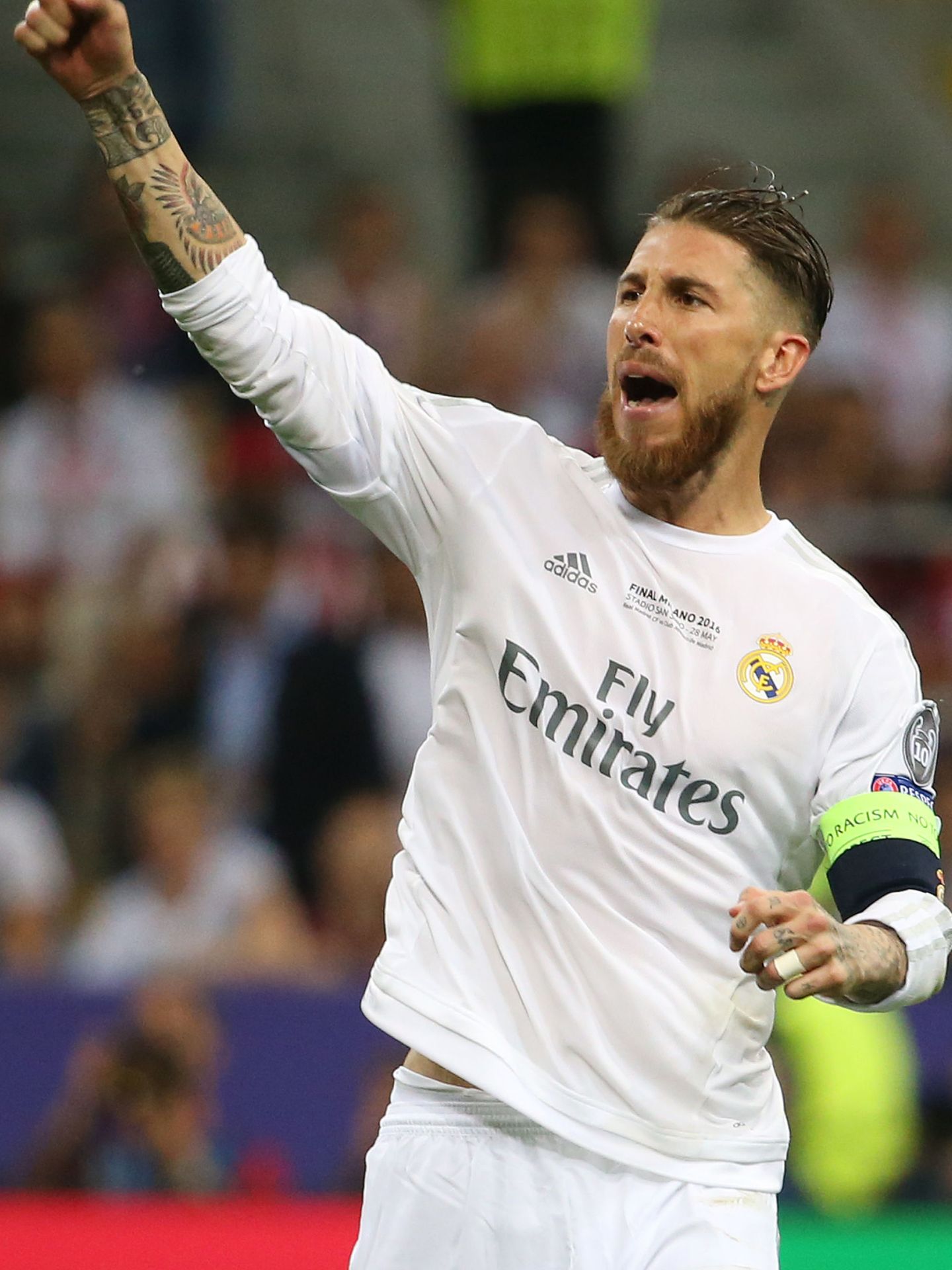 Soccer Football - Atletico Madrid v Real Madrid - UEFA Champions League Final - San Siro Stadium, Milan, Italy - 28 5 16 Real Madrid's Sergio Ramos celebrates scoring during the penalty shootout Reuters   Stefano Rellandini Livepic EDITORIAL USE ONLY.