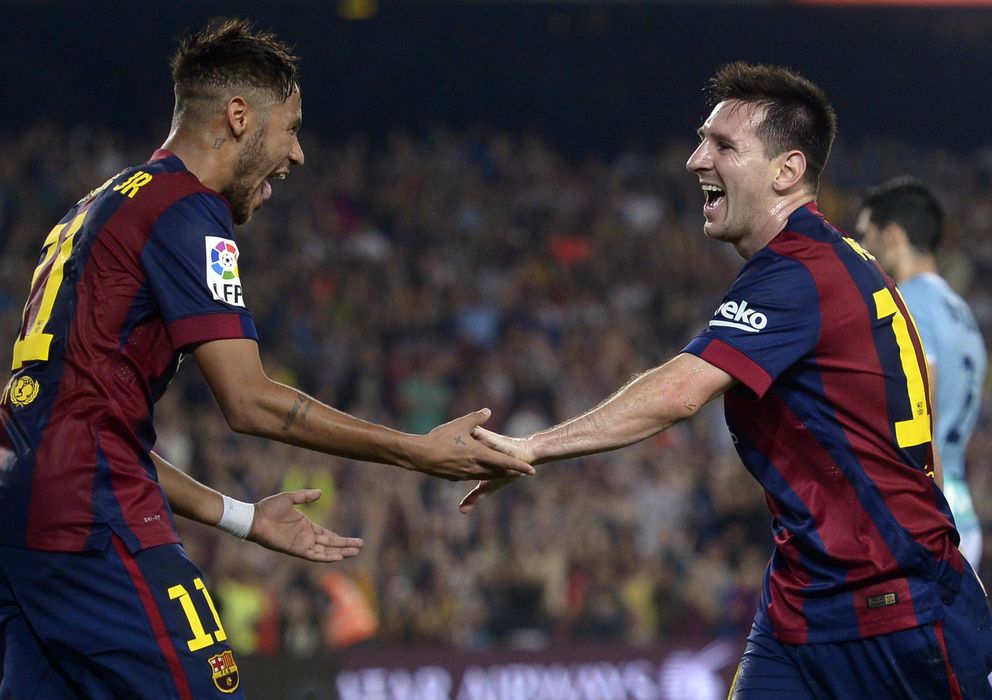 Foto: Neymar y Messi celebran uno de los goles frente al Eibar.