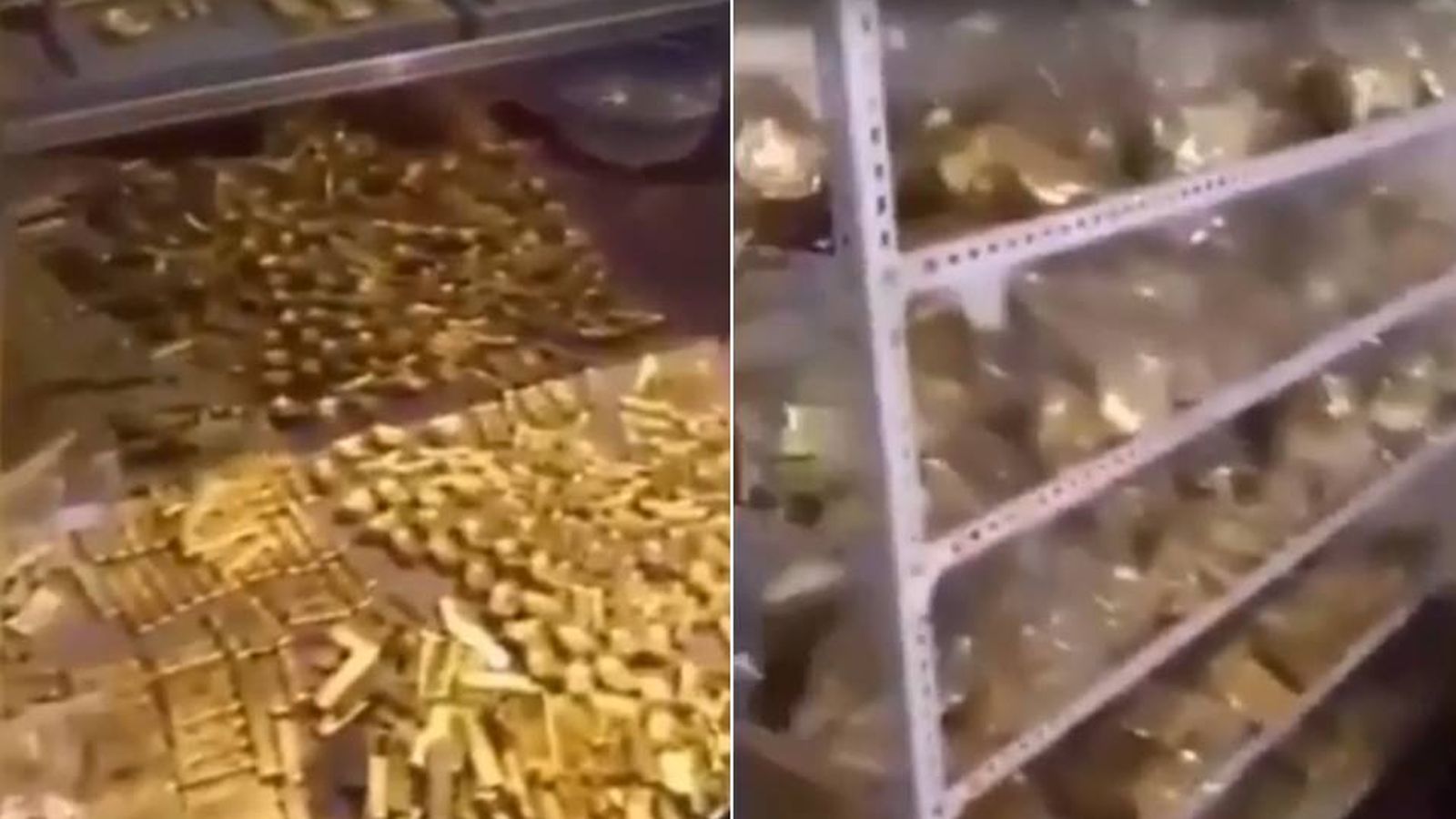 Foto: Captura de vídeo en el que se ve cómo recogen el oro de Zhang Qi. (CC/Youtube)