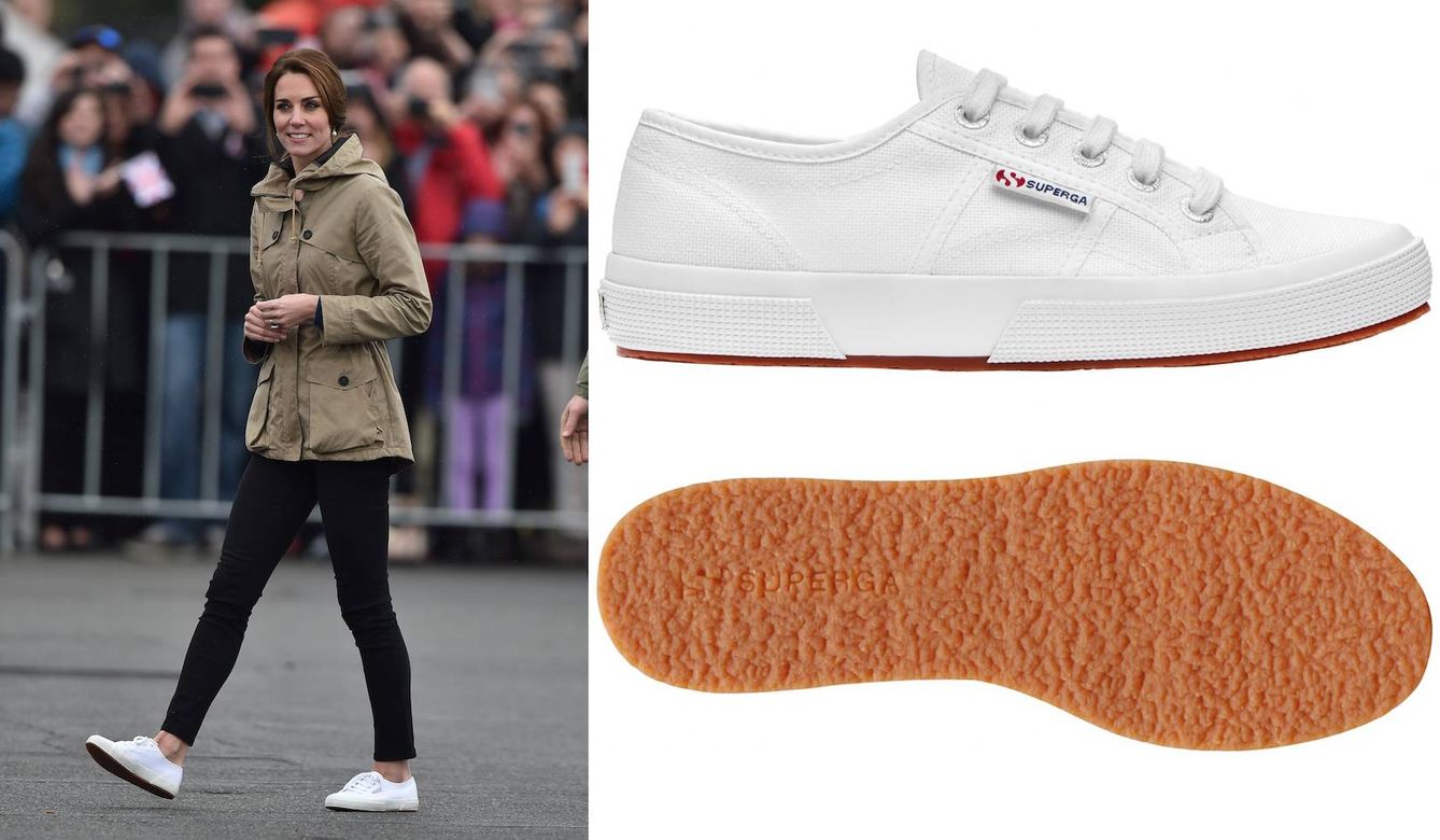 Kate Middleton y sus zapatillas modelo Cotu de Superga. (Gtres)