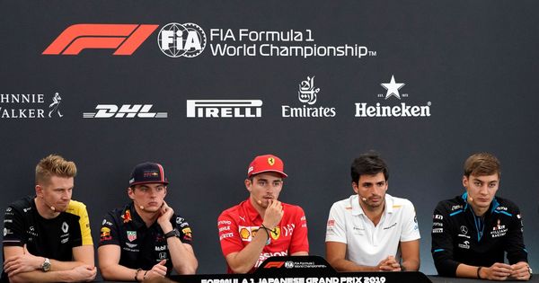 Foto: Los pilotos presentes en la rueda de prensa del Gran Premio de Japón hablaron sobre la llegada del tifón Hagibis. (EFE)