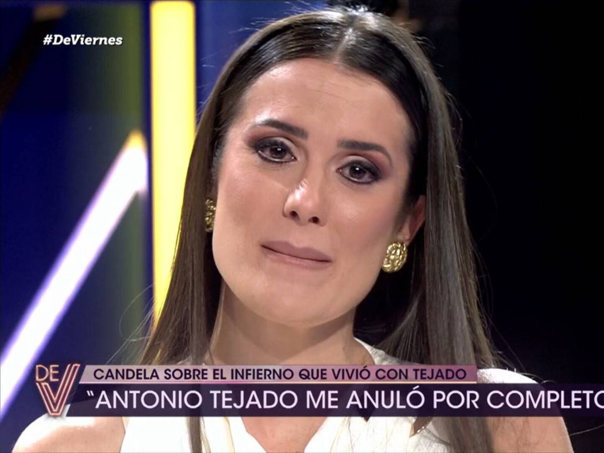 Foto: Candela Acevedo romper a llorar en '¡De viernes!'. (Mediaset)