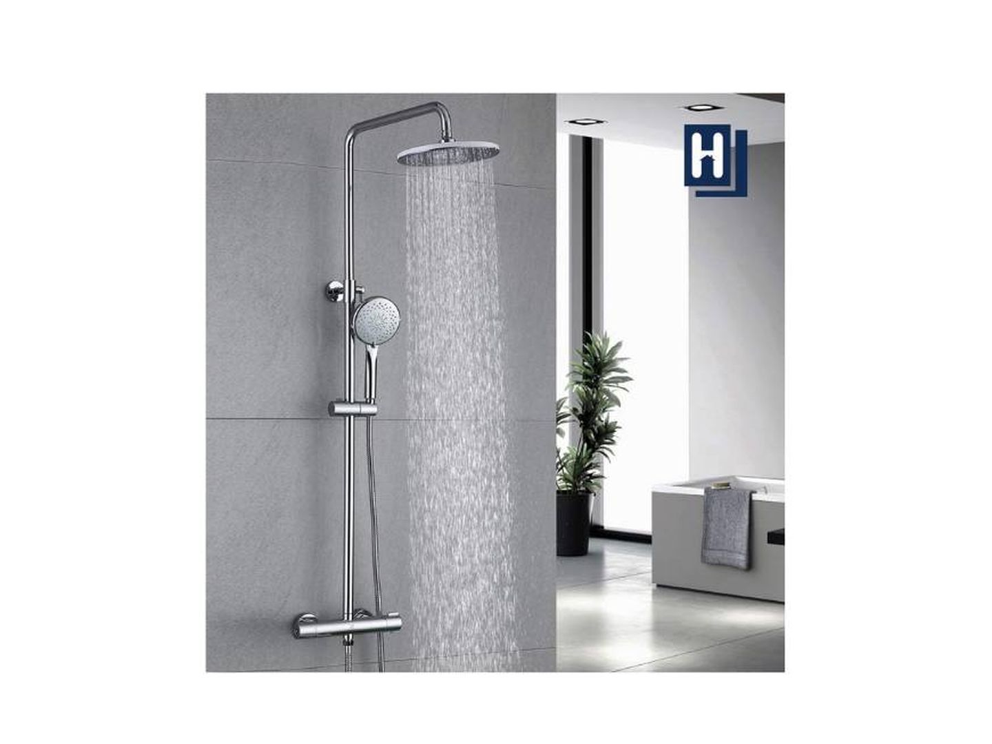 columna ducha baño LED