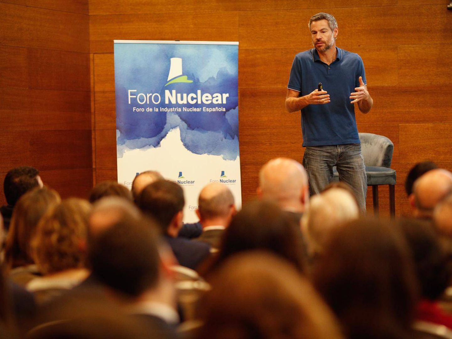 Shellenberger, durante la conferencia (Foro Nuclear)