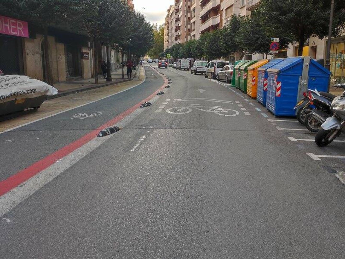 Implementación del carril bici en las carreteras del centro de Logroño. (L.V.)