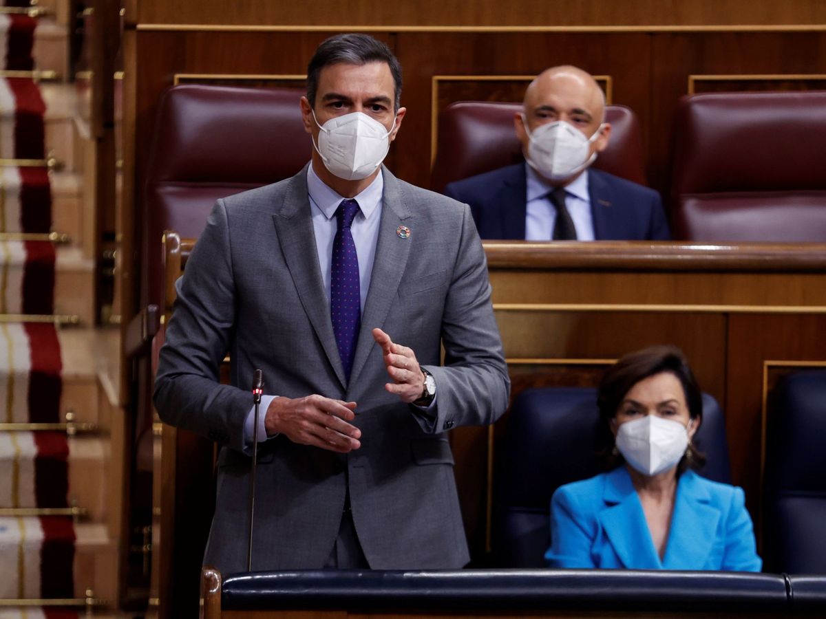 Foto: El presidente del Gobierno, Pedro Sánchez, durante una intervención en el Congreso. (EFE)