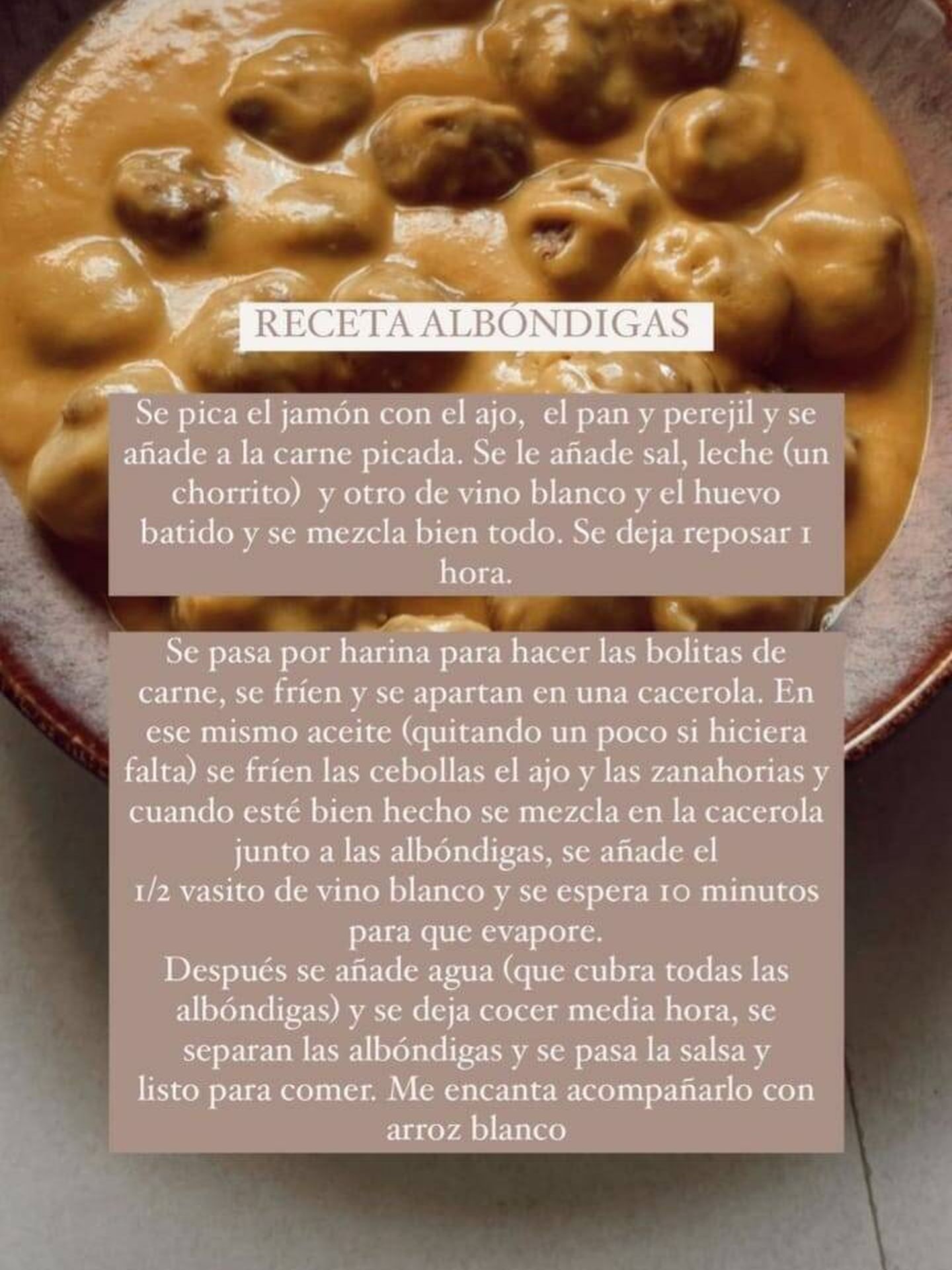 La receta que María García de Jaime ha compartido con sus seguidores. (Instagram/@mariagdejaime)