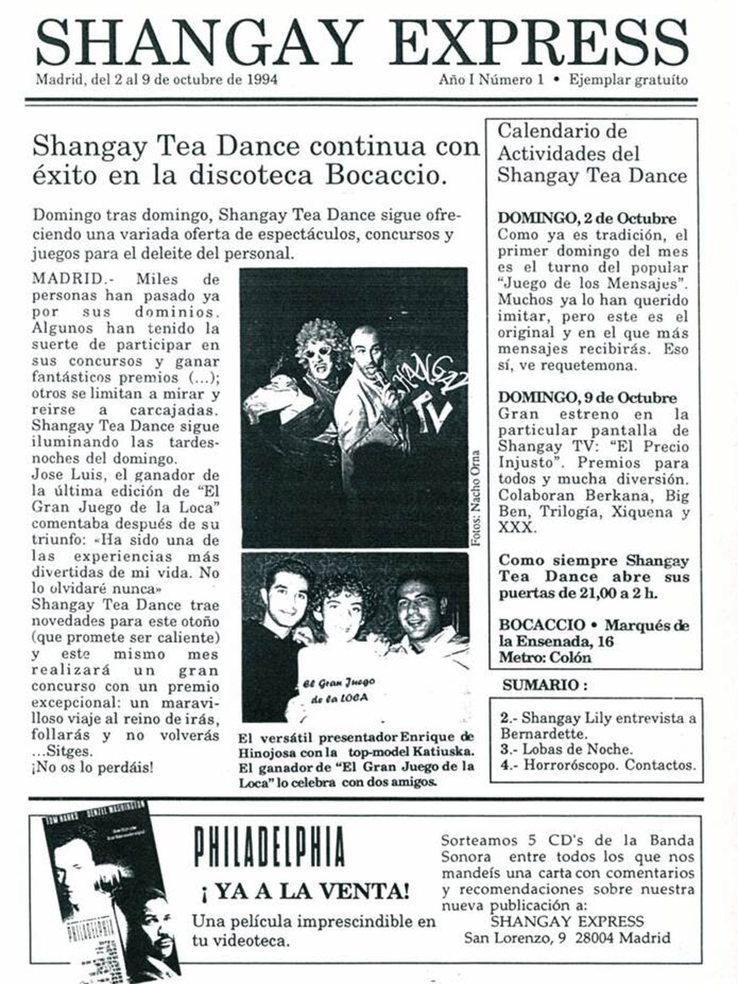 'Shangay' empezó siendo una hoja para la parroquia gay que se imprimía en una fotocopiadora a tamaño en DIN A4. (Cortesía)
