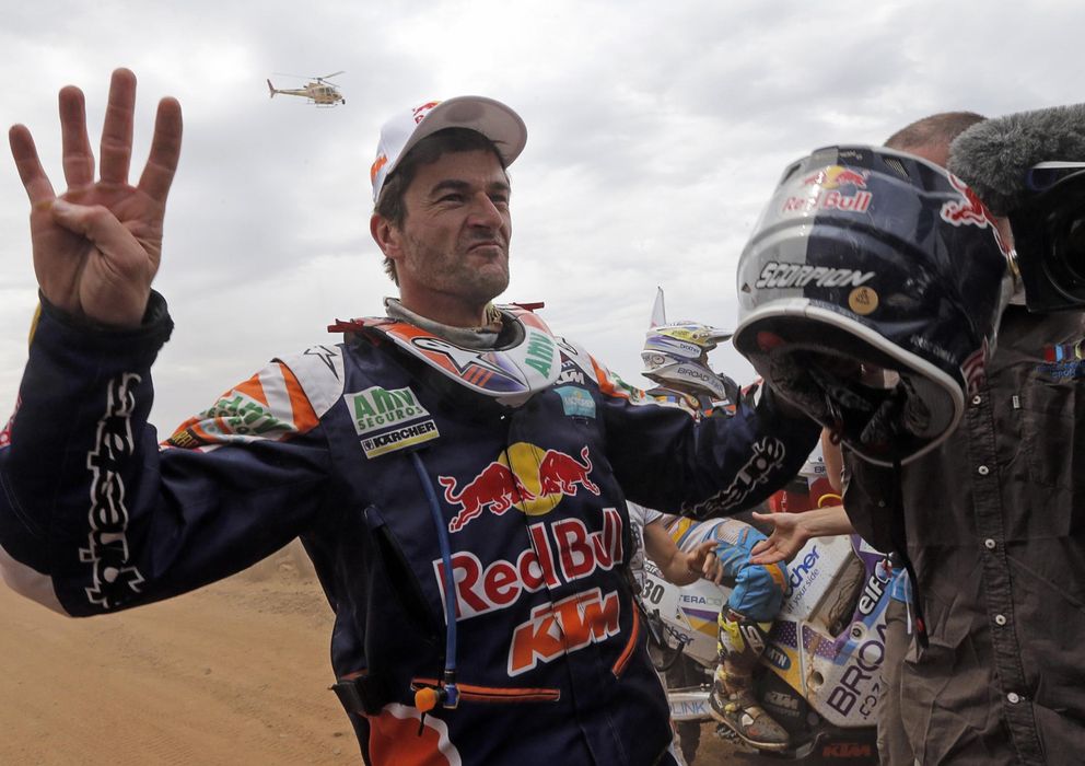 Foto: Marc Coma, exultante tras lograr su cuarto rally Dakar. (Reuters)