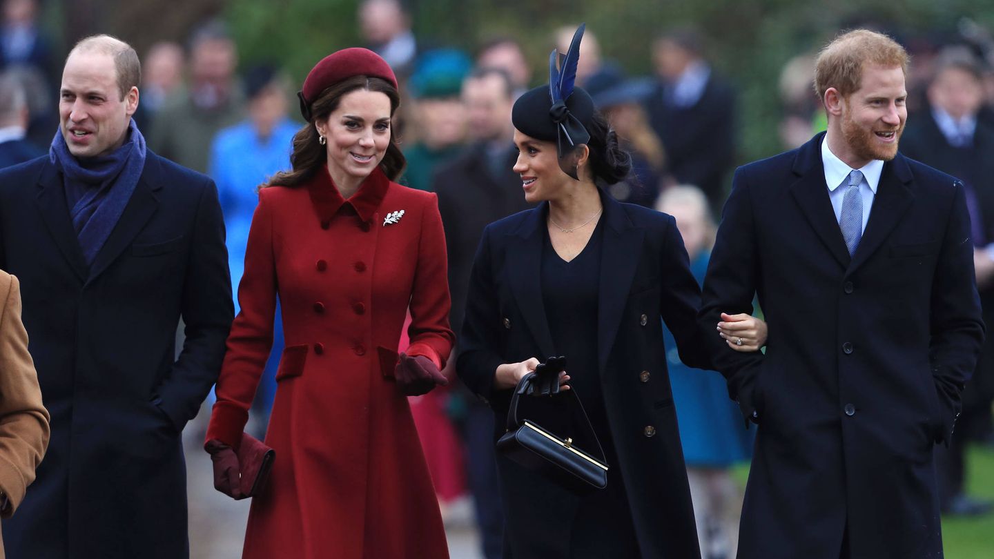El príncipe Guillermo y Kate Middleton, junto a los Sussex en una imagen de archivo. (Getty)