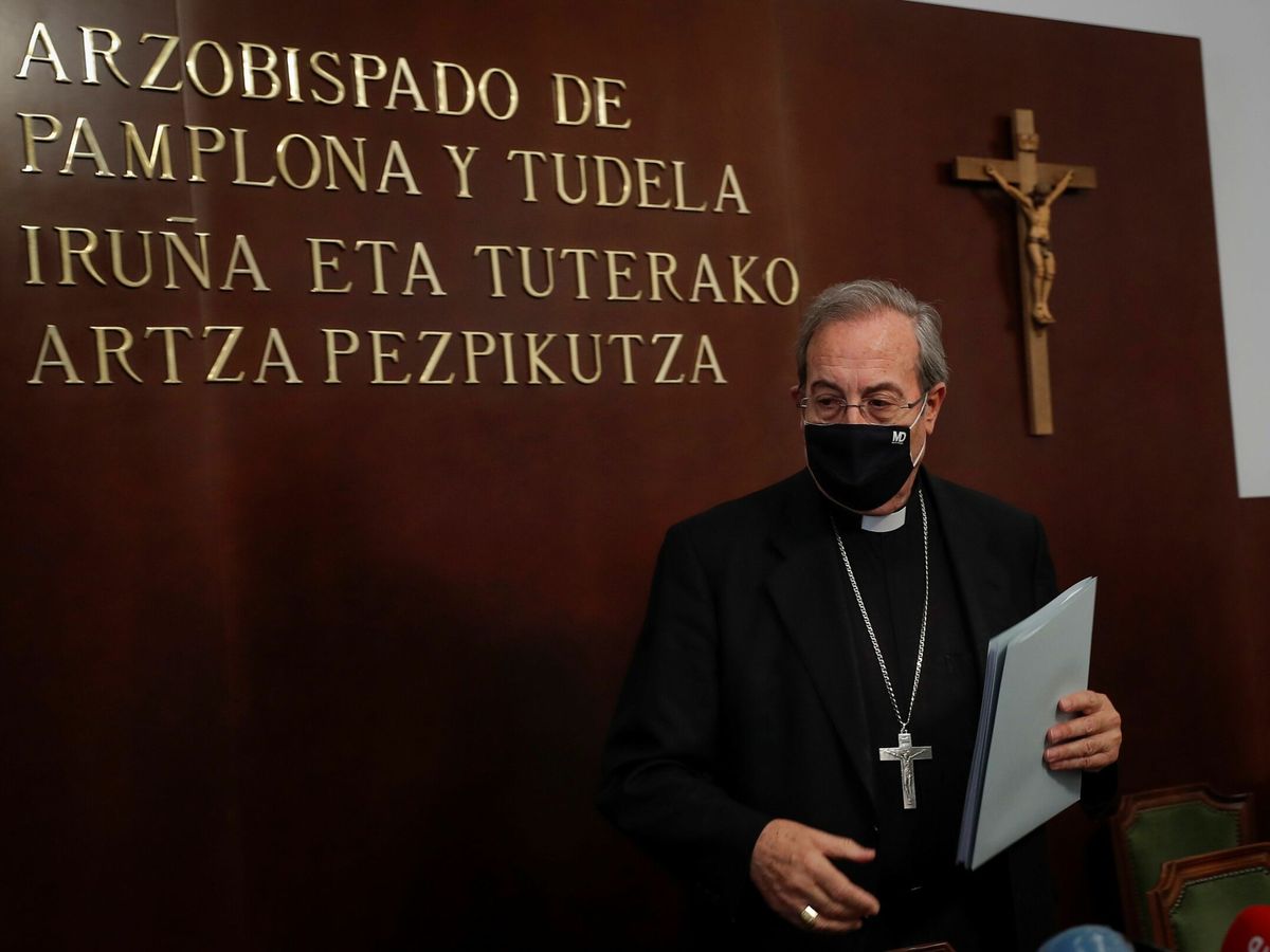 Foto: Francisco Pérez, el arzobispo de Pamplona, ha sido hospitalizado tras un accidente de tráfico. (EFE/Villar López)
