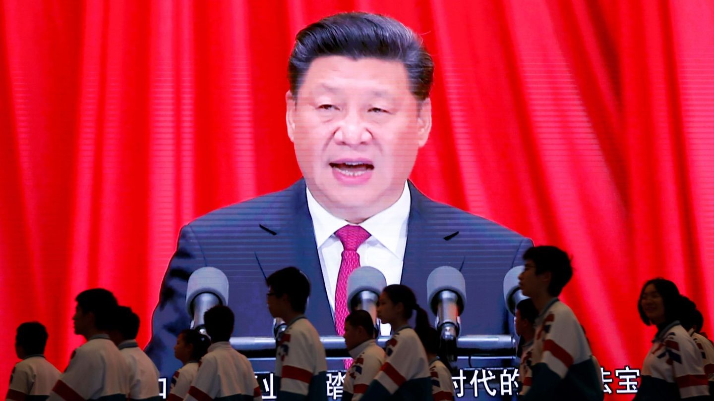 Retrasmisión de un mensaje del presidente chino, Xi Jinping. (EFE)