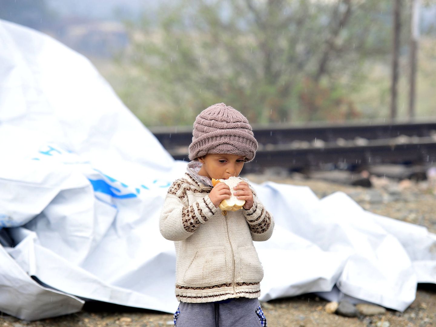 Un niño en un capo de refugiados de Macedonia. (Foto: cedida por Unicef)