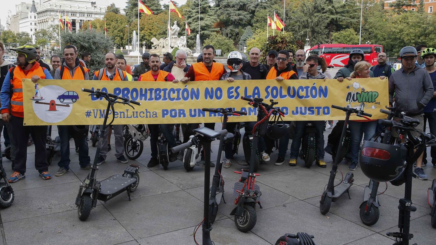 Manifestación de patineteros en Madrid en 2019. (Foto: EFE)