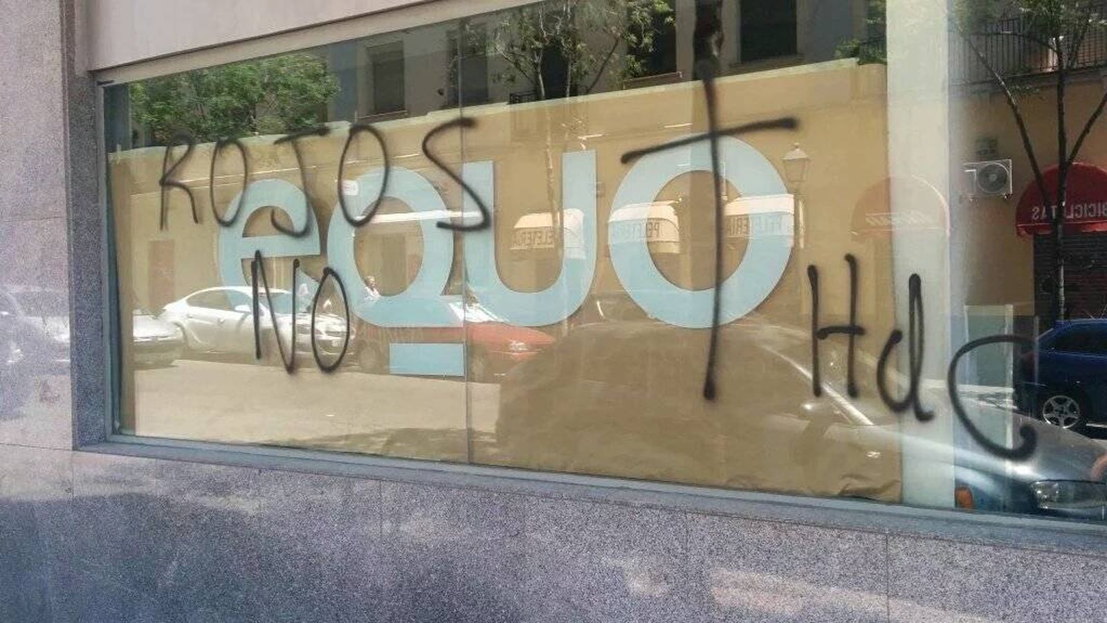 Foto: Así ah quedado la sede de Equo en Madrid. (@icabot7)